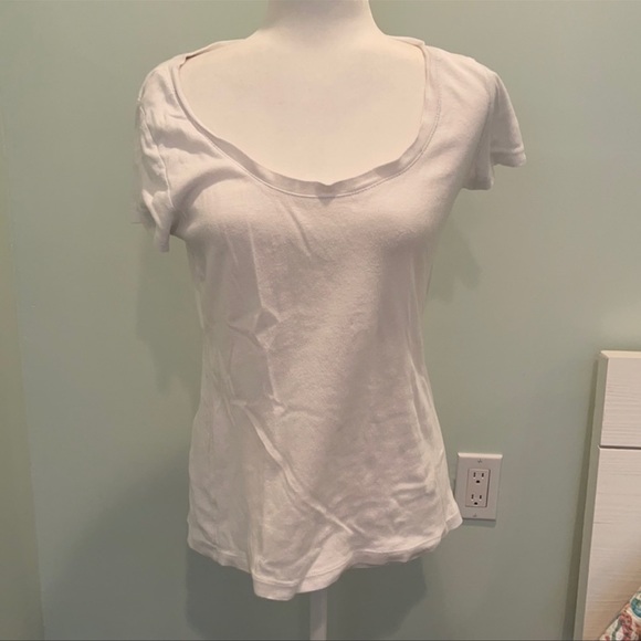 Gap Womans White Short Sleeve Shirt Size Large - Picture 9 of 11